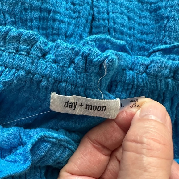 Blue Ruffled Strapless Dress - Picture 3 of 3